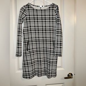 Plaid, Long Sleeve, Pocket Front Dress